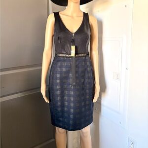 $149 RACHEL Rachel Roy Black and Blue Mini Dress new with tag